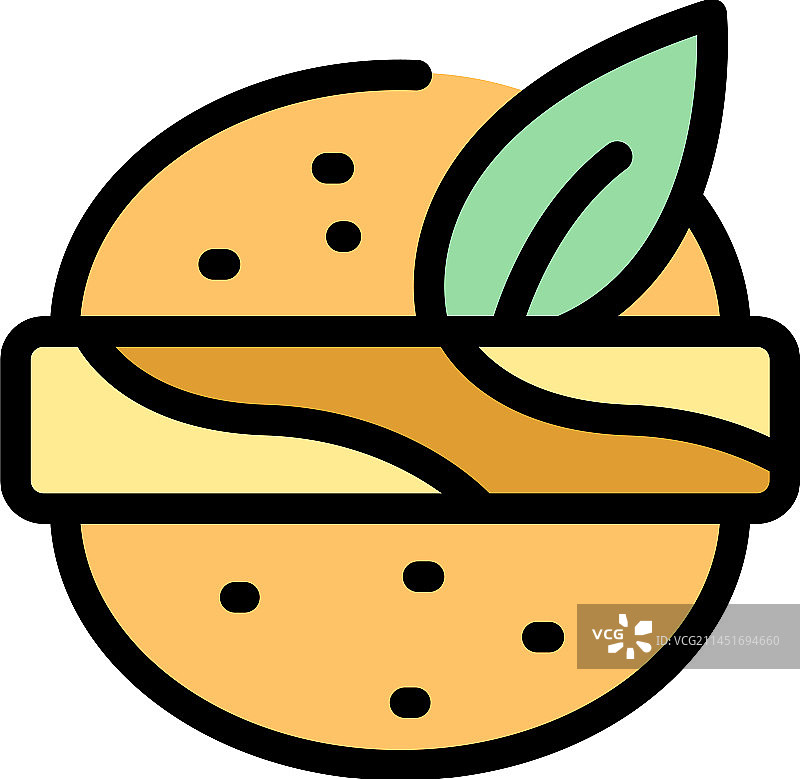 健康汉堡图标扁平设计图片素材