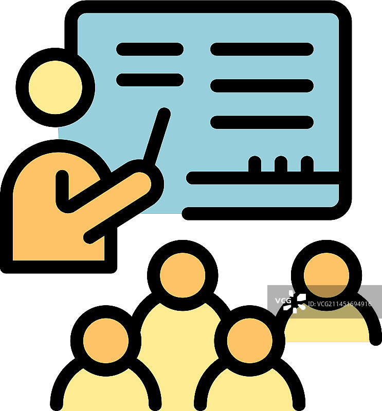 大学课程扁平图标图片素材