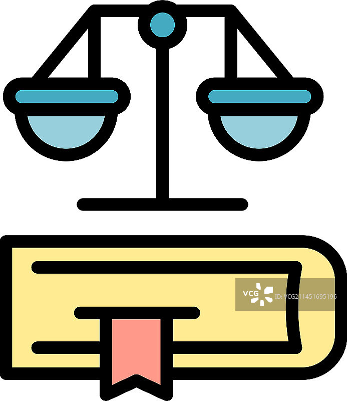 法官书籍图标（扁平风格）图片素材