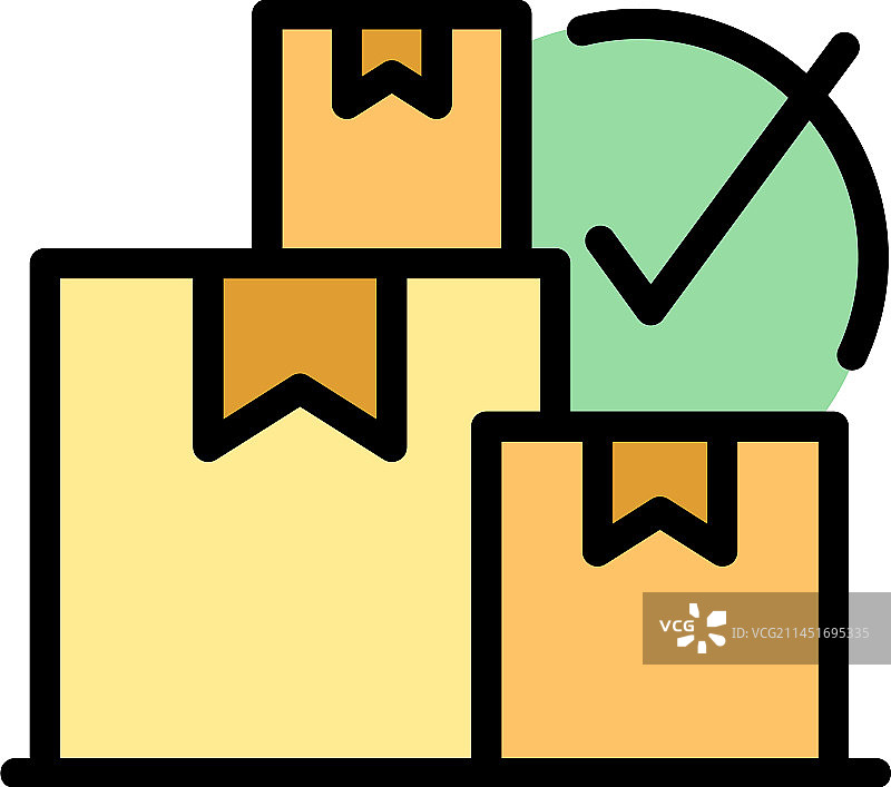 包裹订单图标扁平风格图片素材