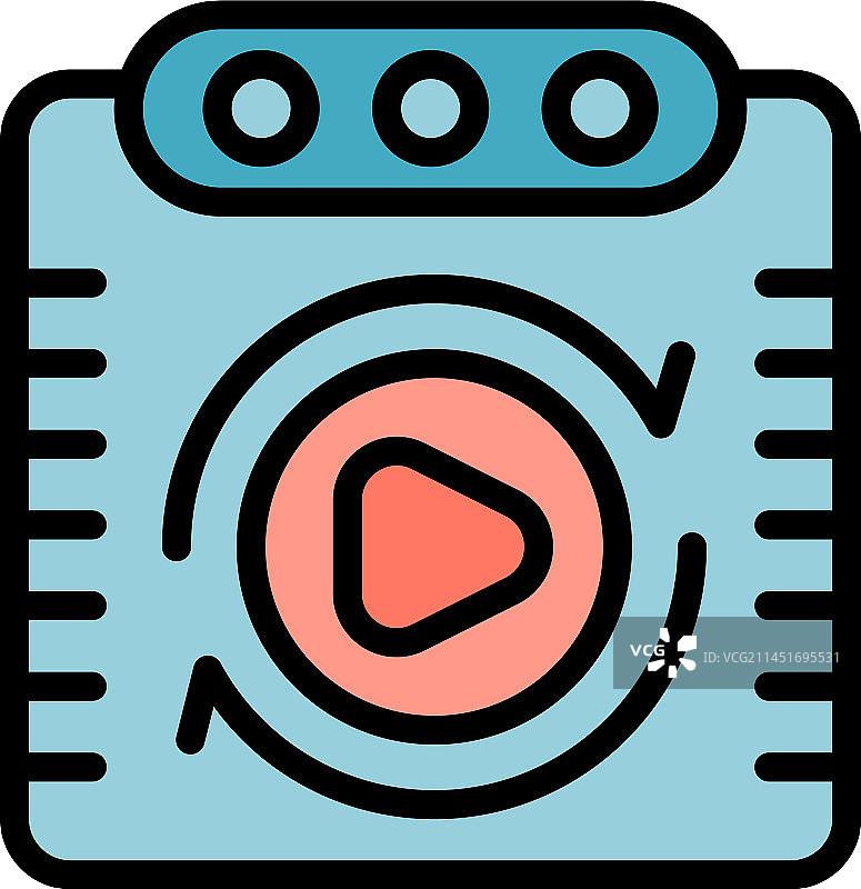 屏幕播放扁平图标图片素材