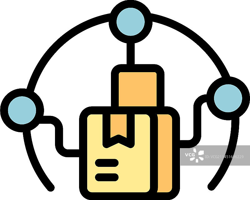 包裹描述图标（扁平风格）图片素材