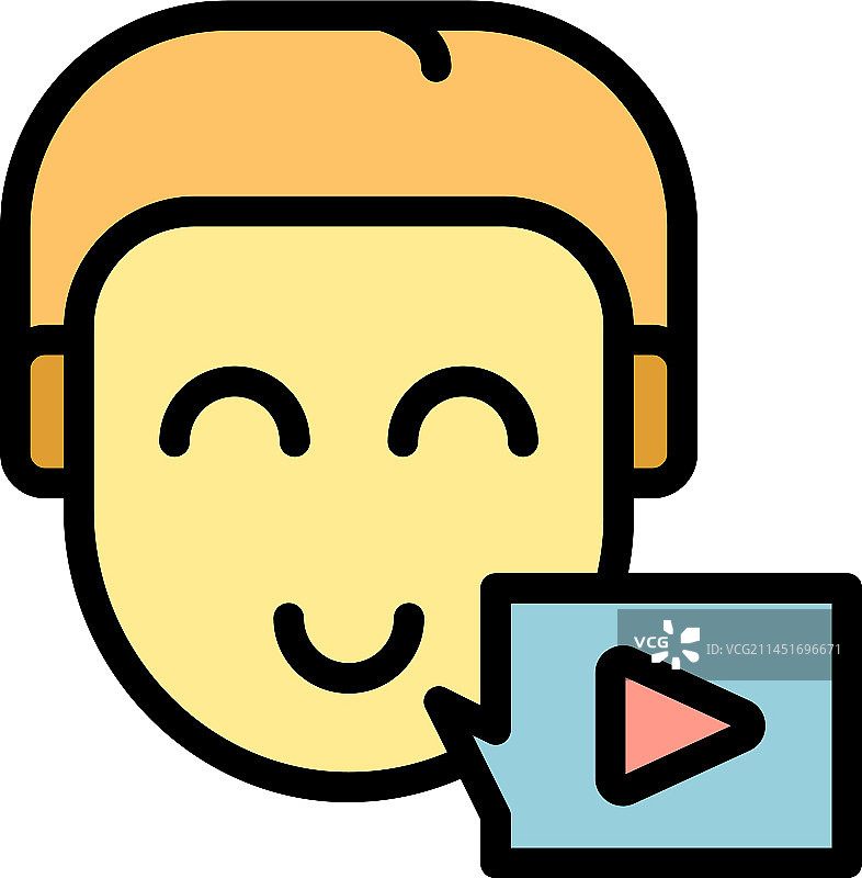 扁平风格的视频课程图标图片素材