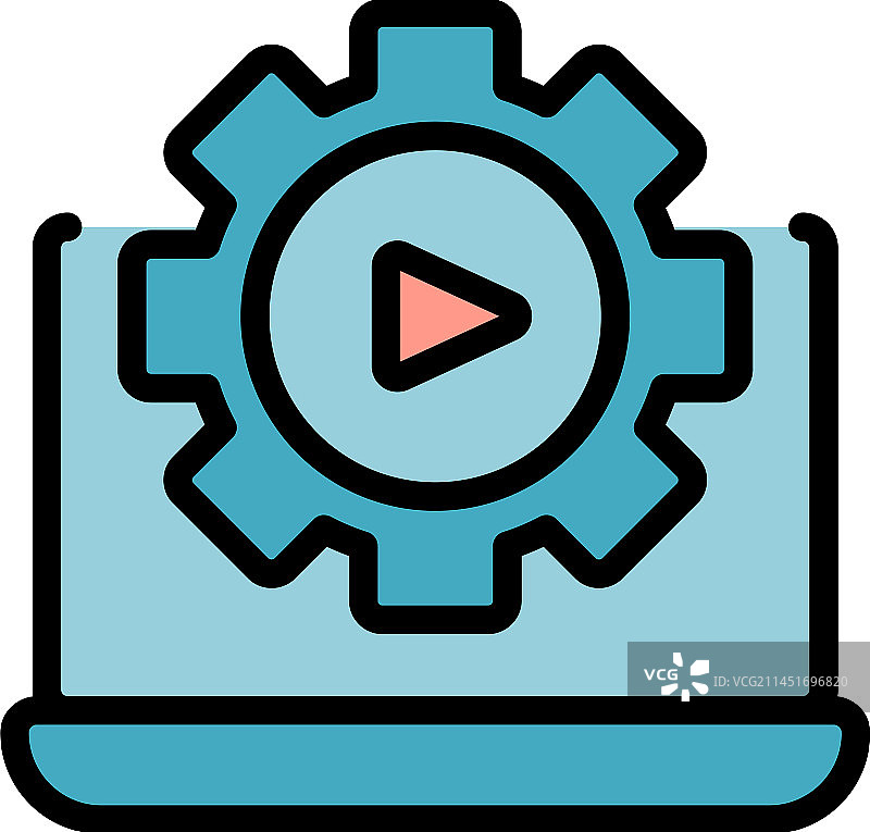 扁平风格齿轮系统图标图片素材