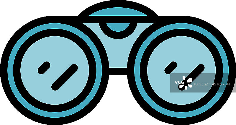扁平风格的徒步旅行双筒望远镜图标图片素材