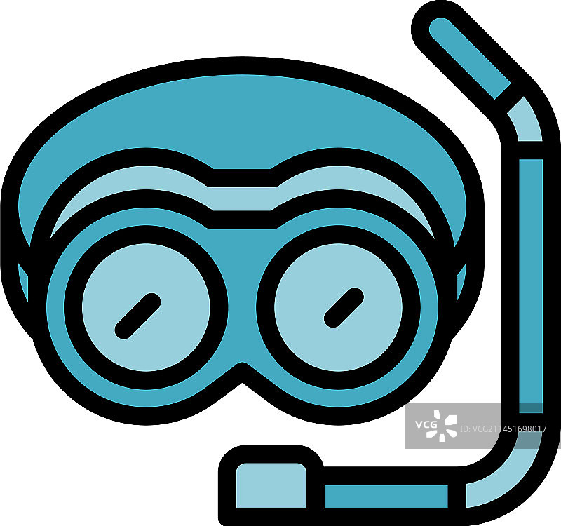 潜水面罩扁平图标图片素材