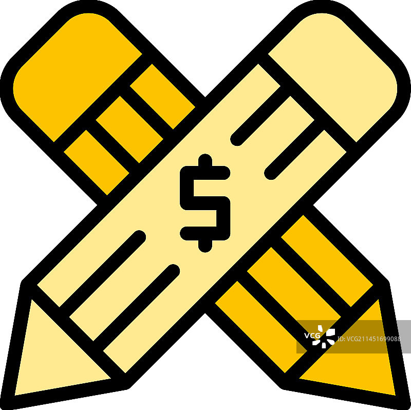 交叉铅笔扁平图标图片素材