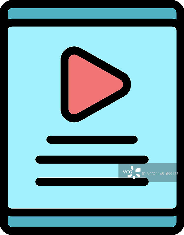 数字媒体内容扁平图标图片素材