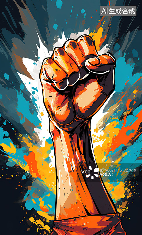 【AI数字艺术】握紧的拳头图片素材