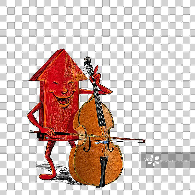 经济，上升，箭头，小提琴，弹奏图片素材