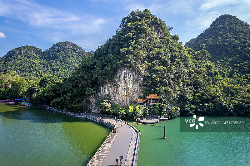 航拍广西柳州龙潭公园图片素材