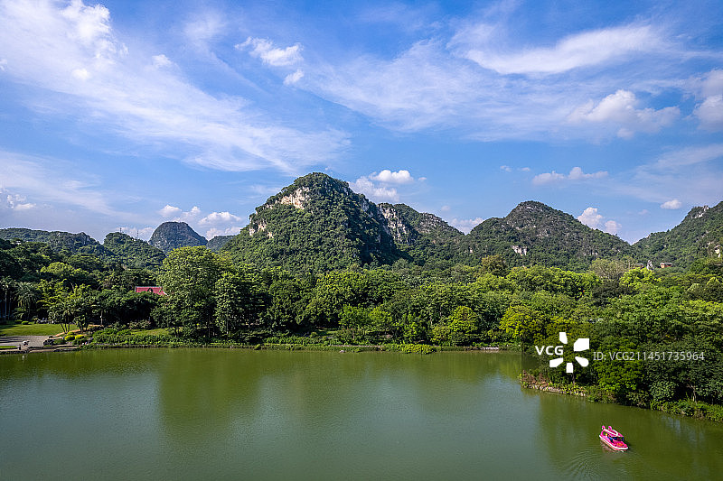 航拍广西柳州龙潭公园图片素材