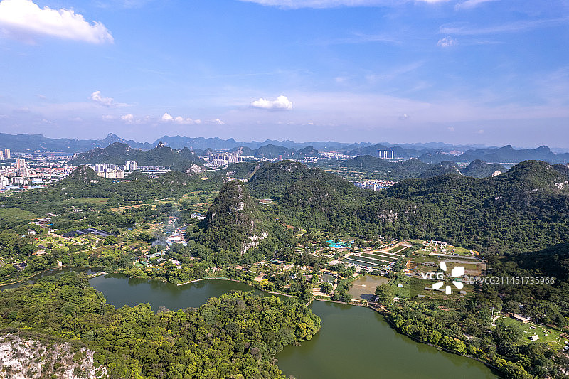 航拍广西柳州龙潭公园图片素材