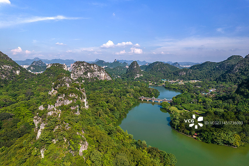 航拍广西柳州龙潭公园图片素材