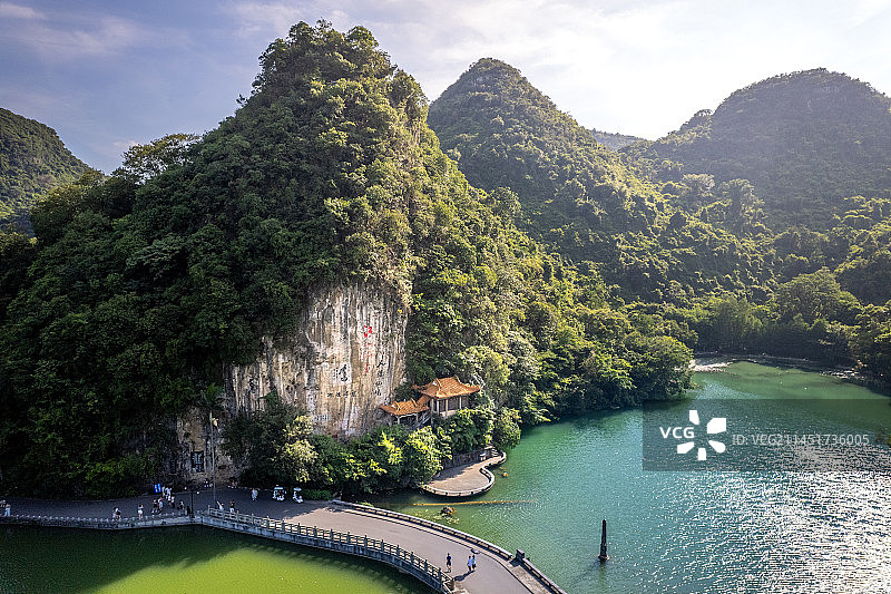 航拍广西柳州龙潭公园图片素材