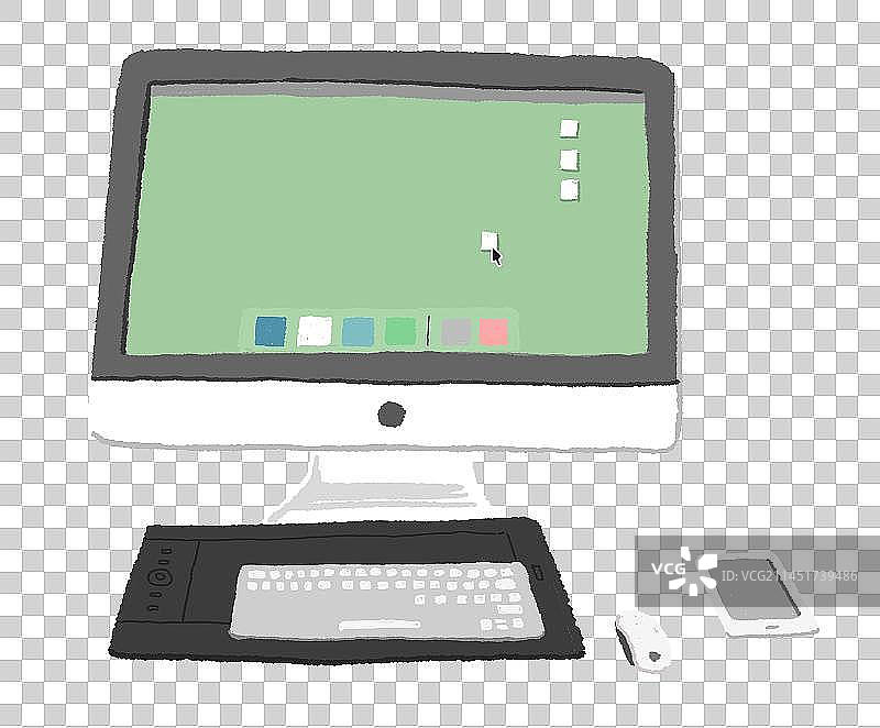 白色电脑键盘办公用品插画元素图片素材