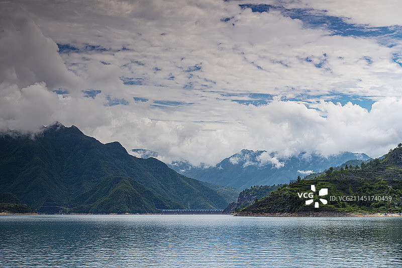 浙江省丽水青田县千峡湖：白云峡湖的美景图片素材
