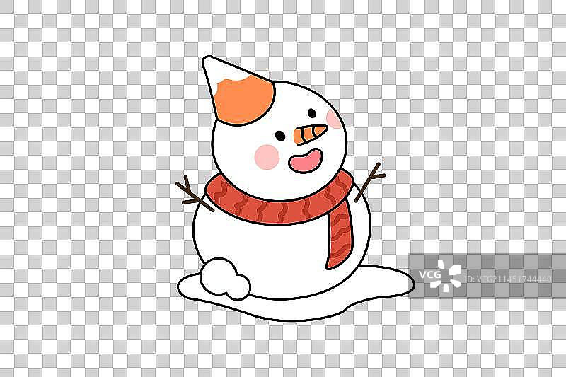 白色红围巾雪人图片素材