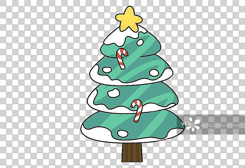 圣诞装饰素材带五角星的圣诞树图片素材