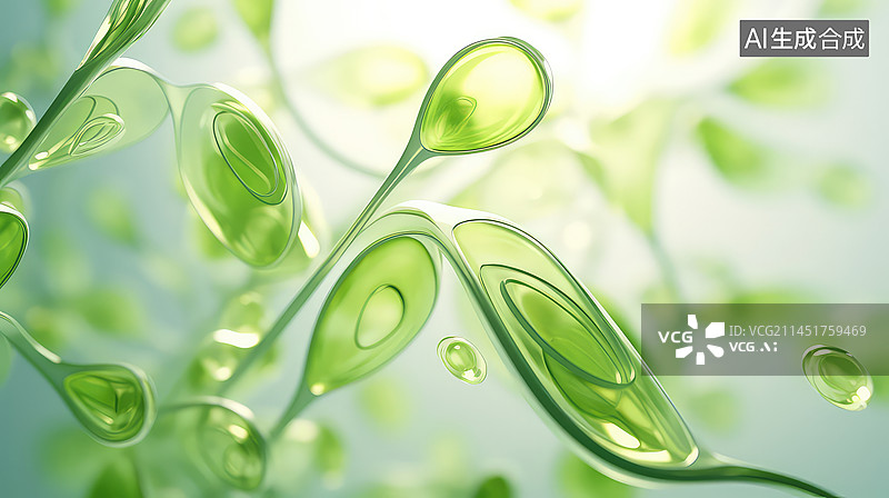 【AI数字艺术】光合作用于叶绿素的场景图片素材