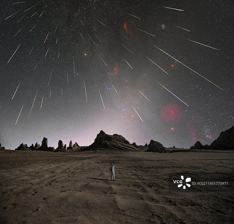 英仙座流星雨图片素材