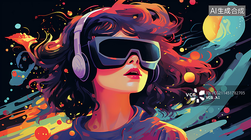 【AI数字艺术】VR虚拟现实世界图片素材
