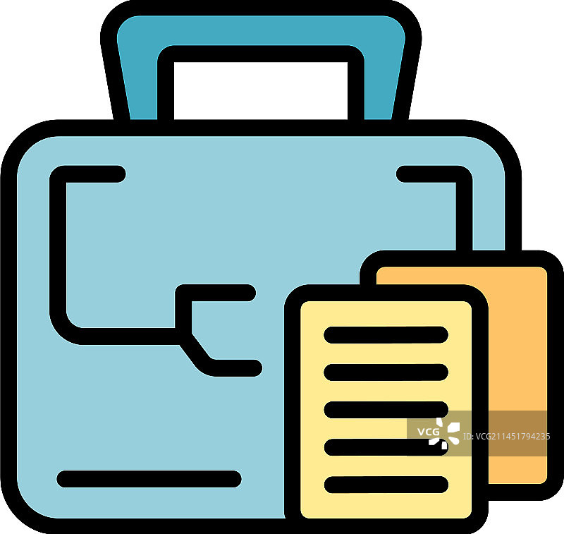 商务手提箱图标（扁平风格）图片素材