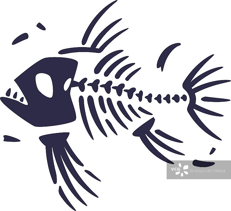 挖掘获得的黑色骨骼化石轮廓图片素材