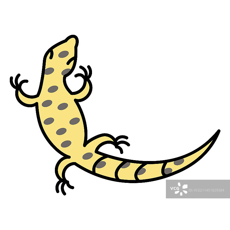 彩色笔触简单豹纹守宫图片素材