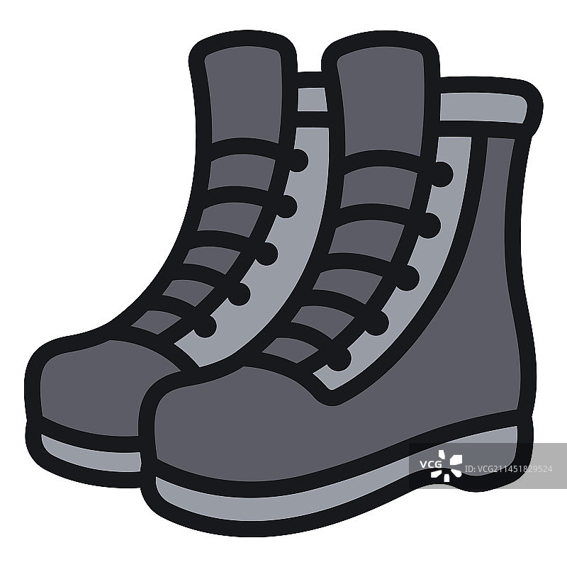 彩色笔触黑色短靴图片素材