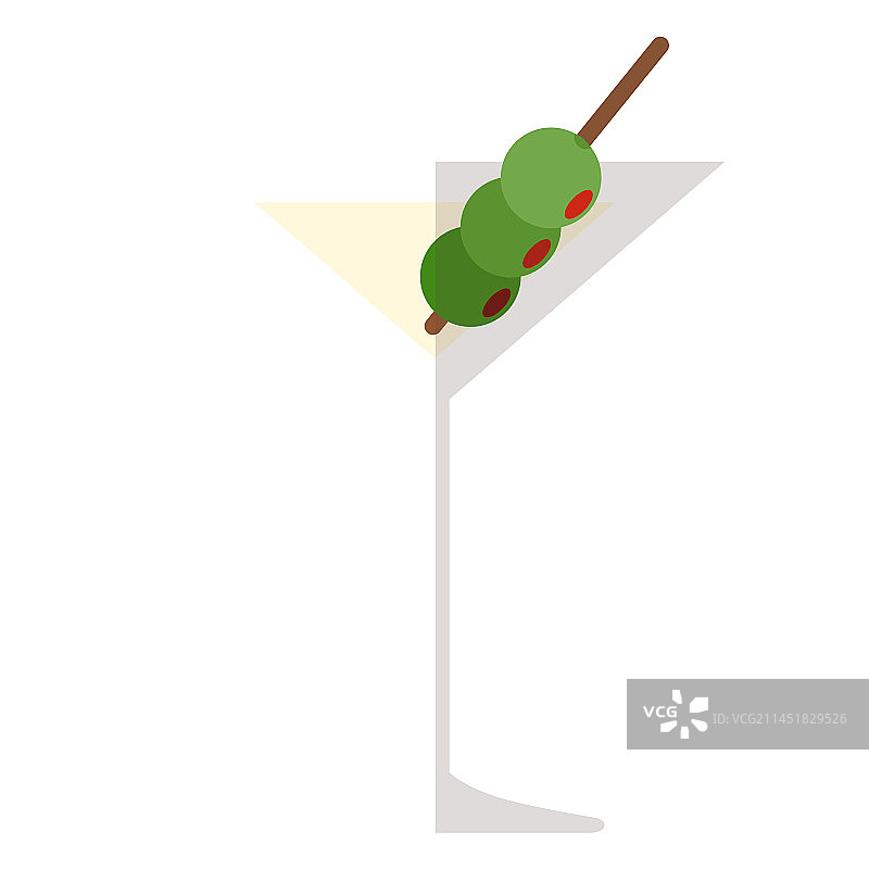 带橄榄的鸡尾酒图标图片素材