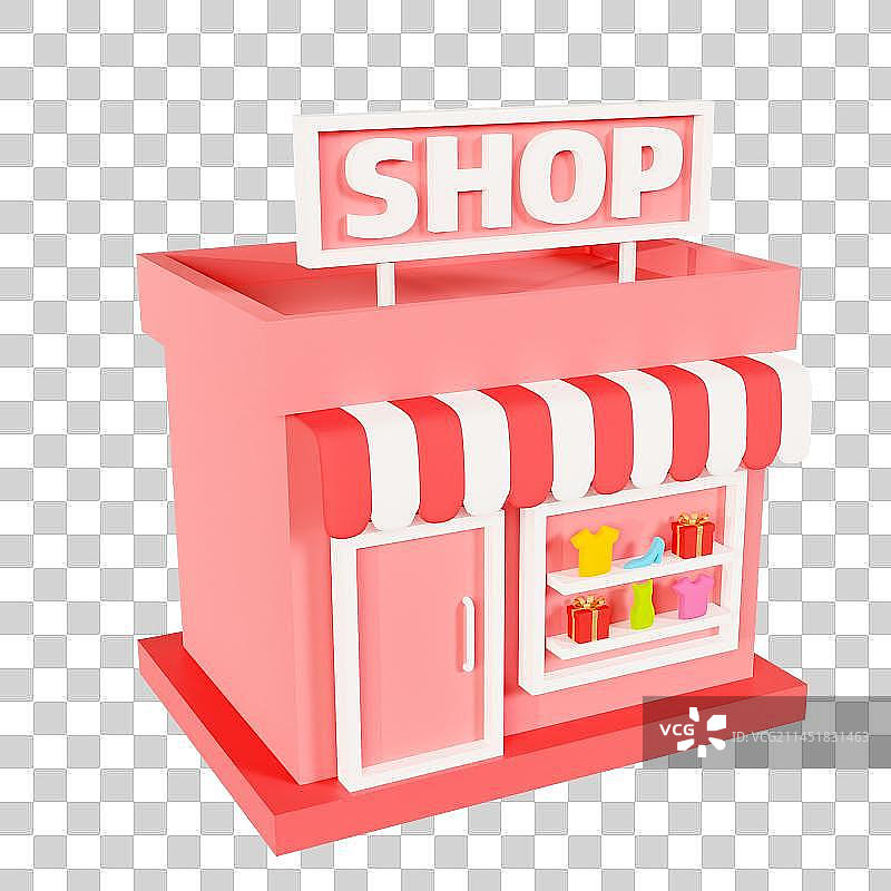 3D立体商店购物电商小程序元素图片素材