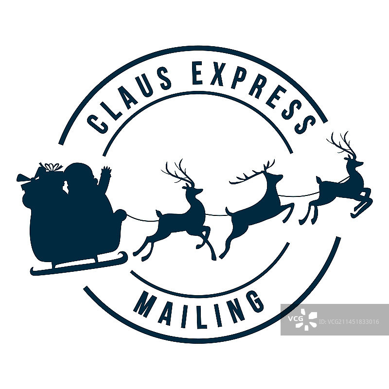 圣诞快递徽章贴纸图片素材