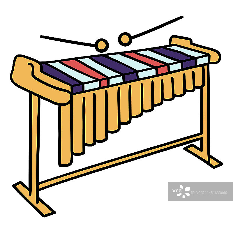 彩色笔触简易木琴颤音琴图片素材