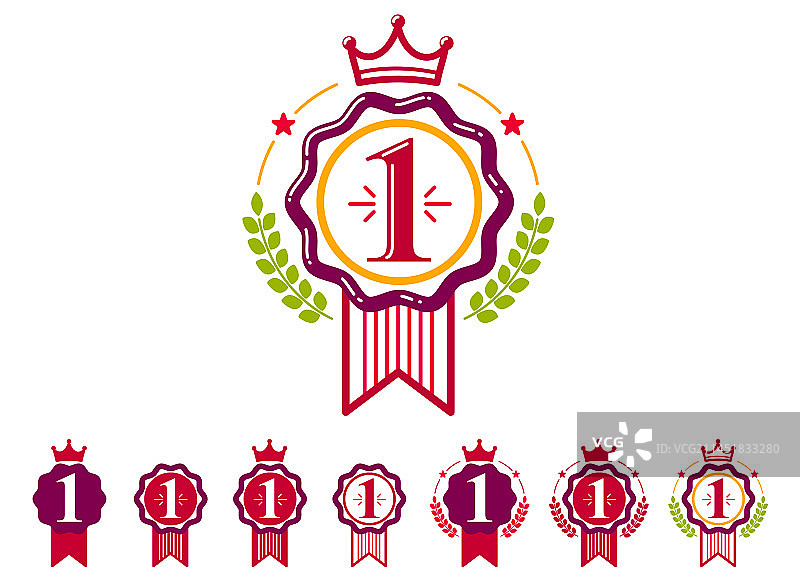第一名徽章奖励平面设计图片素材