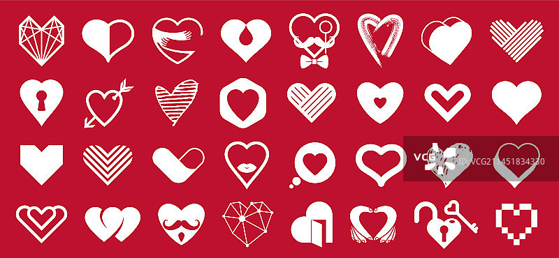 心形标志或图标集合图片素材