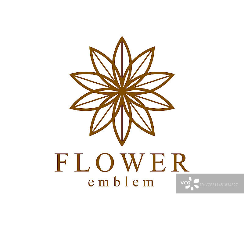 几何线性风格花朵标志或徽章图片素材