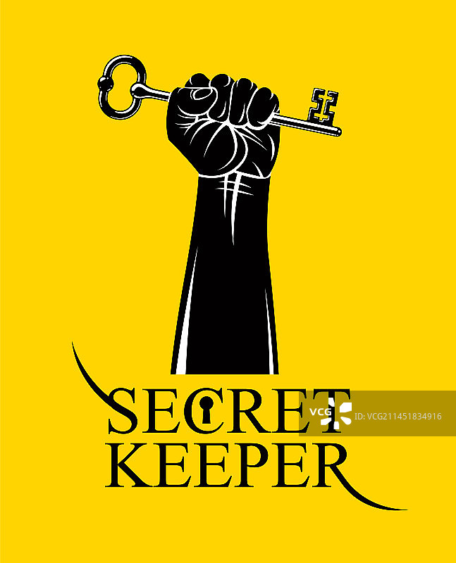 举手拿着大型复古钥匙标志图片素材