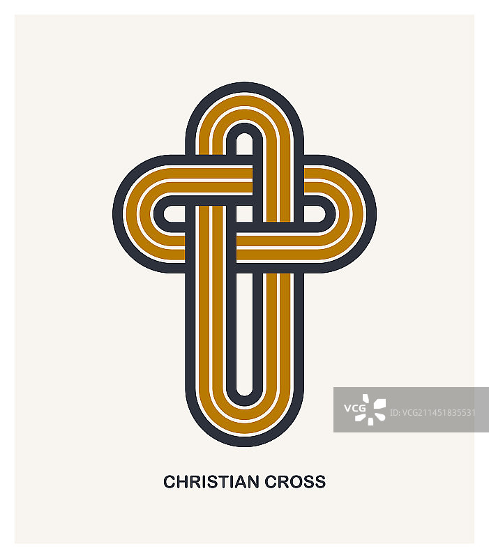 现代线性风格基督教十字架符号图片素材