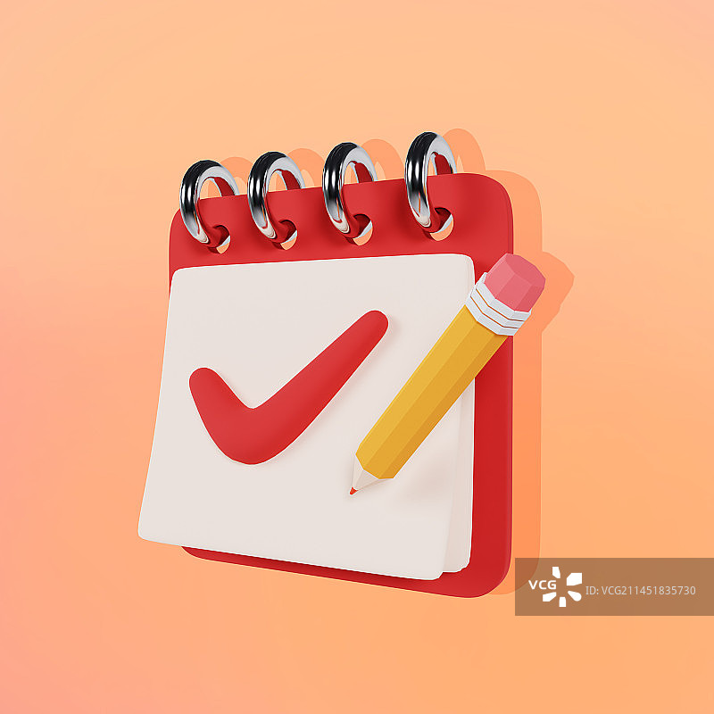 3D立体日历台历计划任务插画图片素材