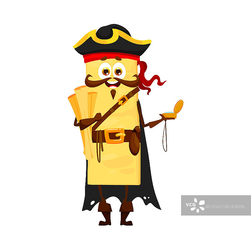 卡通千层面意大利面海盗角色图片素材
