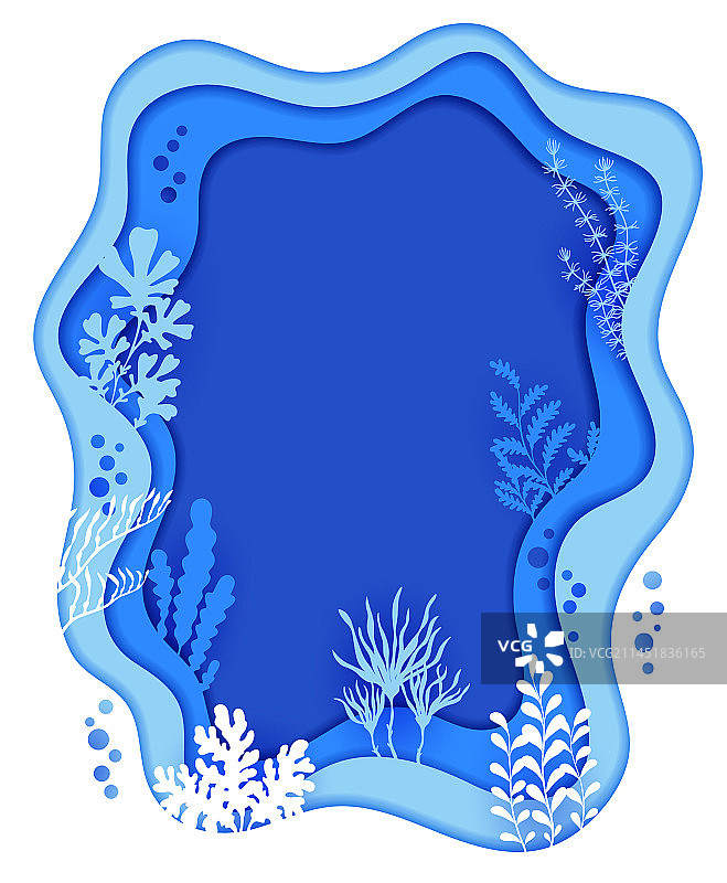 边框 海洋剪纸水下景观图片素材