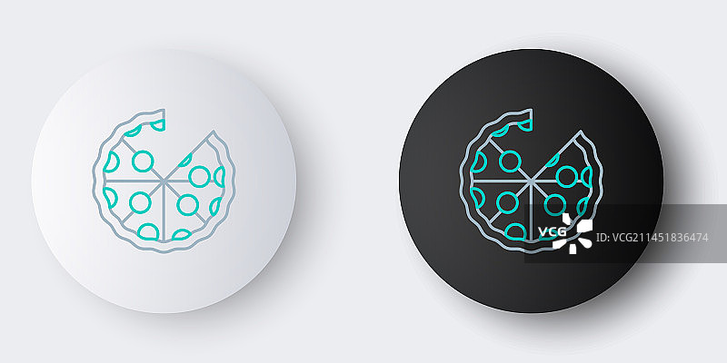 灰色背景上的披萨线条图标图片素材