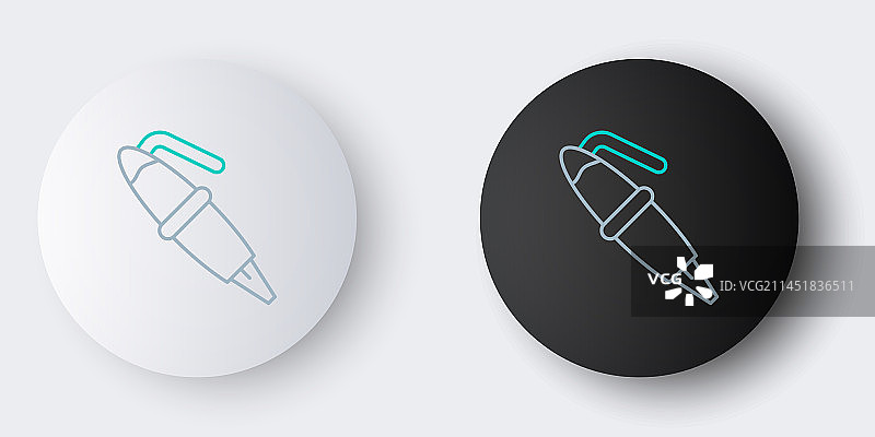 灰色背景上的线条钢笔尖图标图片素材