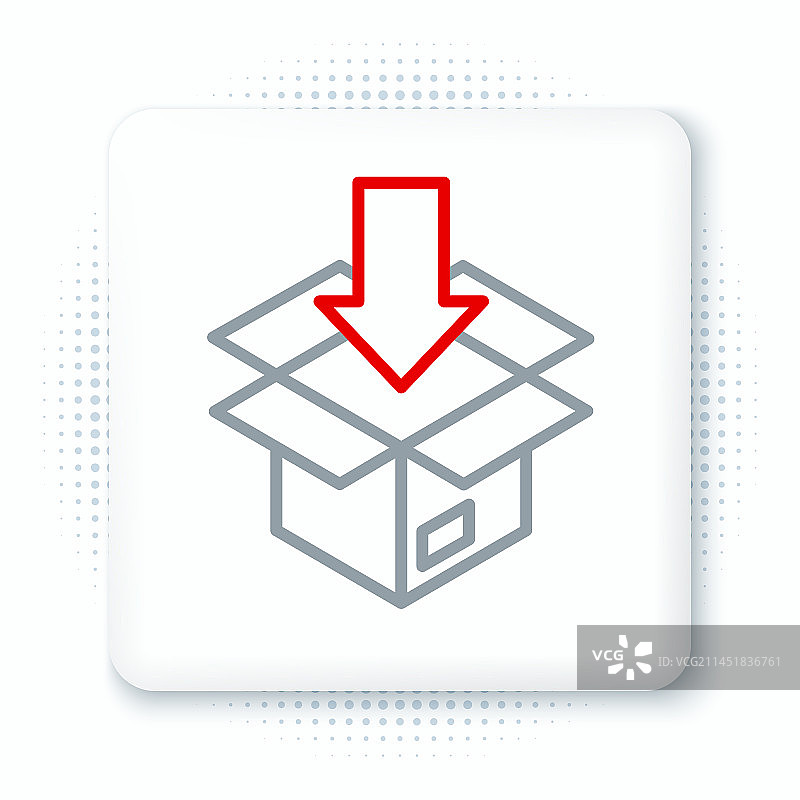 纸箱包装线性图标，白色背景图片素材