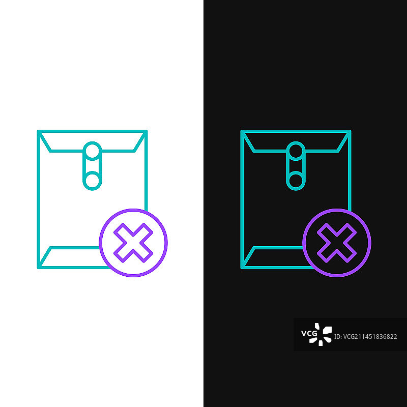 白色背景上的删除信封图标图片素材