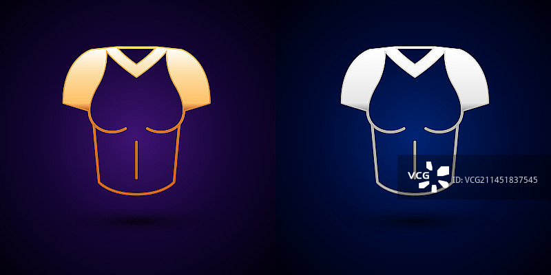 金色和银色T恤图标，黑色背景图片素材
