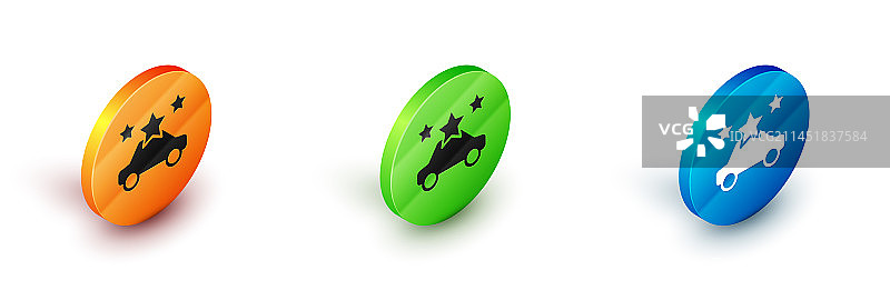 2.5D汽车共享图标，白色背景图片素材