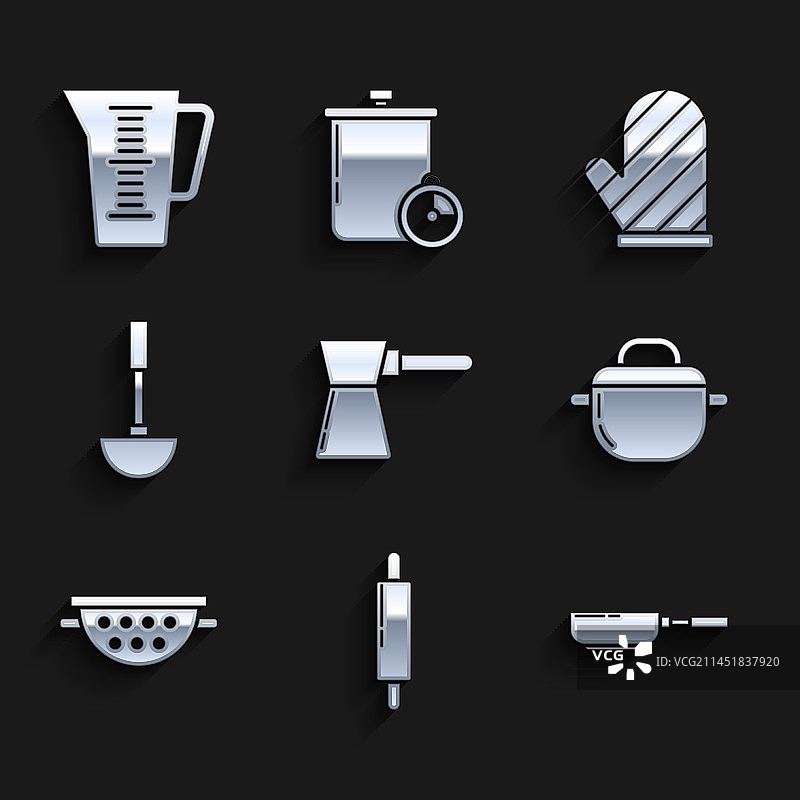 土耳其咖啡擀面杖煎锅烹饪组合图片素材