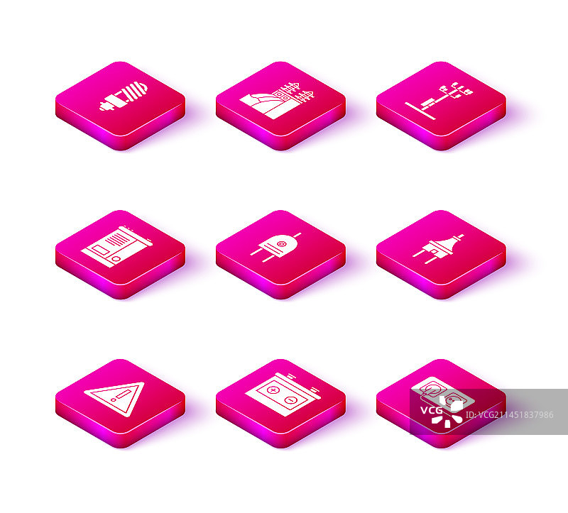 三角形感叹号与汽车电瓶图片素材